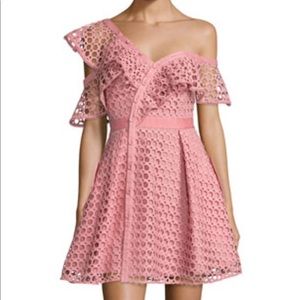 Self-Portrait Lace Frill Asymmetric Cold-Shoulder